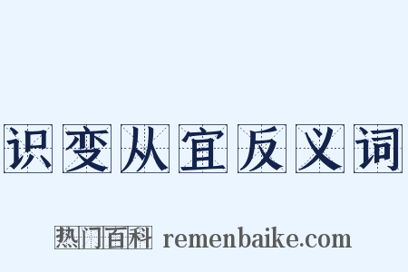 识变从宜反义词是什么意思的图片